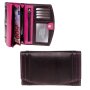Tillberg ladies wallet made from real nappa leather 10,5x17x3 cm black+pink