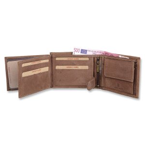 Wild Real Leder!!! mens wallet made from real leather dark brown