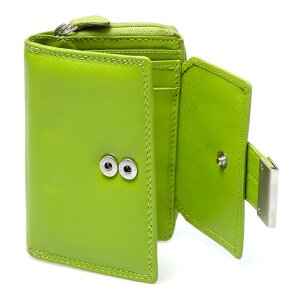Tillberg ladies wallet made from real leather 10 cmx13cmx3cm apple green
