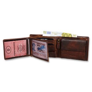 Wallet made from real water buffalo leather with lion motif lion 5