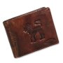 Wallet made from real water buffalo leather with lion...