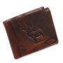 Wallet made from real water buffalo leather with deer motif
