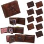 Wallet made from real water buffalo leather with lion...