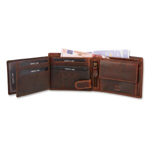 Wallet made from real water buffalo leather with horse motif