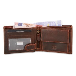 Wallet made from real water buffalo leather with horse motif