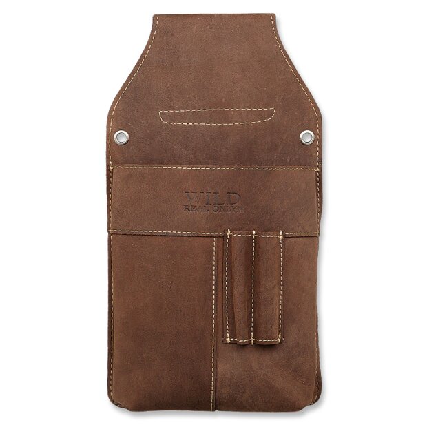 Real leather waiters bag/bag f&uuml;r waiters wallets, dark brown