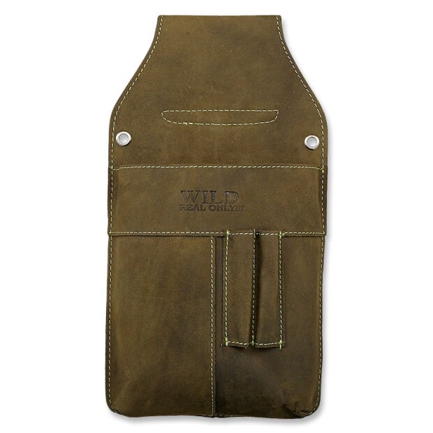Real leather waiters bag/bag f&uuml;r waiters wallets, dark green
