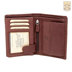Wallet made from real leather dark brown