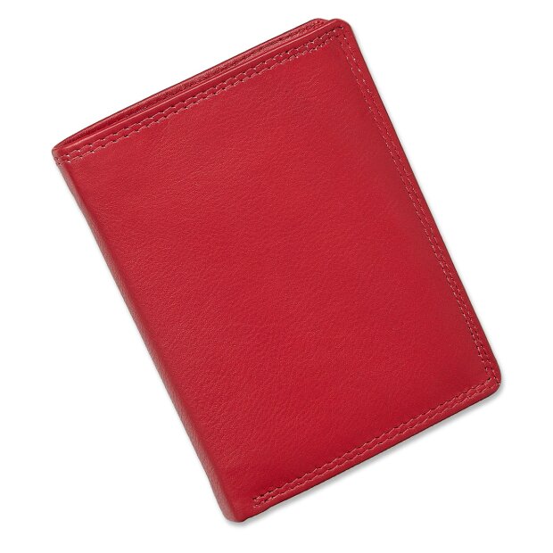 Portemonnaie,Echtleder,Hochformat,hochwertig,robust,unisex,Einkaufschipfach/rot