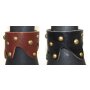 leather bracelet, dark brown, discreet rivets, bronze, press button, adjustable