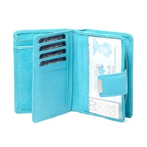 Tillberg ladies wallet made from real leather 13,5x9,5x2,5 cm light blue