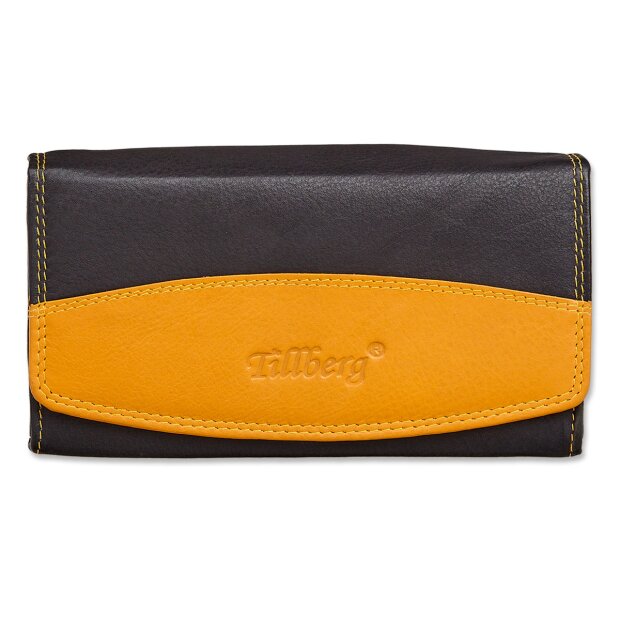 Tillberg ladies wallet made from real leather black+mango