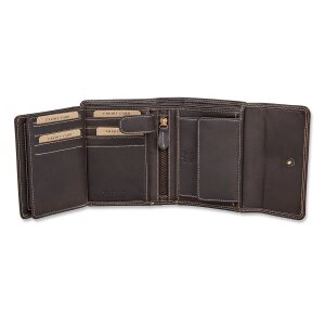 Wild Real Only!!! wallet made from real leather 10x13x3 cm dark brown