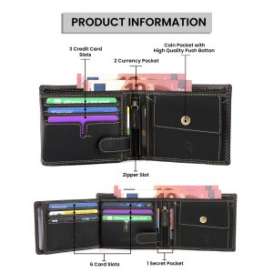 High quality wallet made from water buffalo leather with biker moter motiv