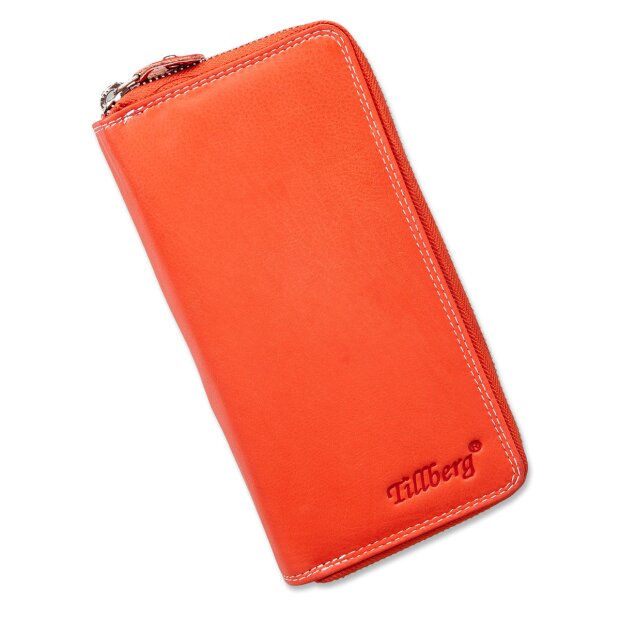 Tillberg ladies wallet real leather 19x10,5x3,5 cm red+white