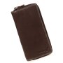 Tillberg ladies wallet real leather 19x10,5x3,5 cm dark brown+white
