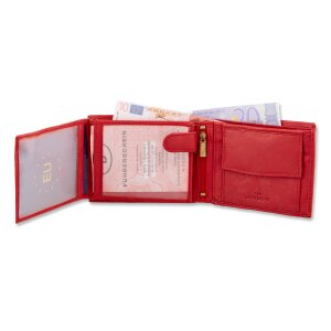 Tillberg Geldb&ouml;rse Portemonnaie Portmonee aus echtem Leder 9,5x12x3,5 cm rot