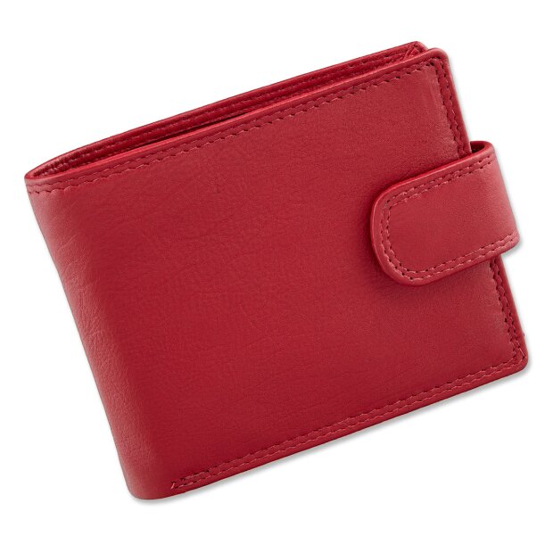 Tillberg ladies and mens wallet made from real nappa leather 10x12,5x2 cm red