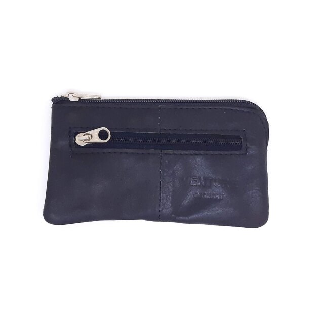 Key wallet made from real leather, black