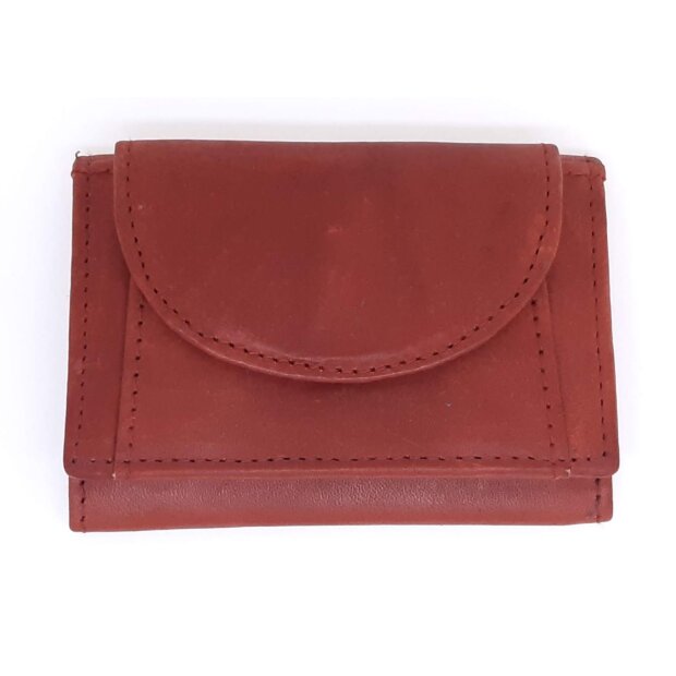 Tillberg wallet made from real leather 6,5 cm x 9 cm x 1,5 cm reddish brown