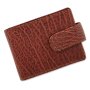 Real leather credit card case dark brown