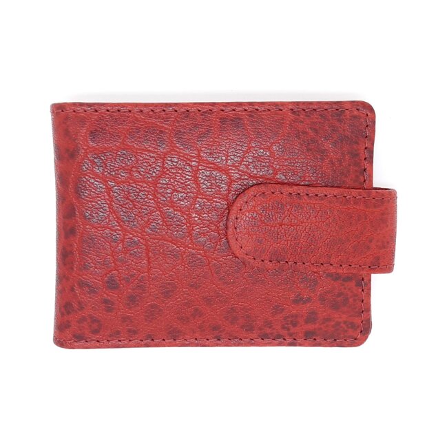 Real leather credit card case red
