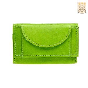 Mini wallet made from real nappa leather 7,5 cm x 9,5 cm x 2 cm, apple green