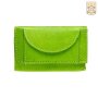Mini wallet made from real nappa leather 7,5 cm x 9,5 cm x 2 cm, apple green