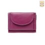 Mini wallet made from real nappa leather 7,5 cm x 9,5 cm x 2 cm, violet