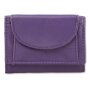 Mini wallet made from real nappa leather 7,5 cm x 9,5 cm x 2 cm, purple