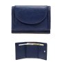 Mini wallet made from real nappa leather 7,5 cm x 9,5 cm x 2 cm, navy blue