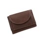 Mini wallet made from real nappa leather 7,5 cm x 9,5 cm x 2 cm, reddish brown
