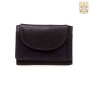 Mini wallet made from real nappa leather 7,5 cm x 9,5 cm x 2 cm, black