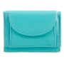 Mini wallet made from real nappa leather 7,5 cm x 9,5 cm x 2 cm, sea blue