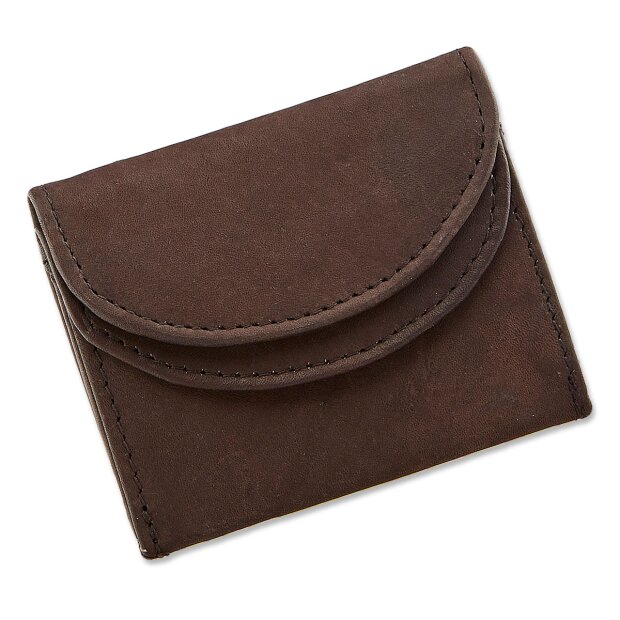 Tillberg ladies wallet made from real nappa leather 9,6 cm x 7 cm x 1,5 cm, dark brown