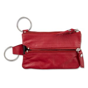 Tillberg unisex key ring made of genuine leather key case 11,5x7x1 cm red