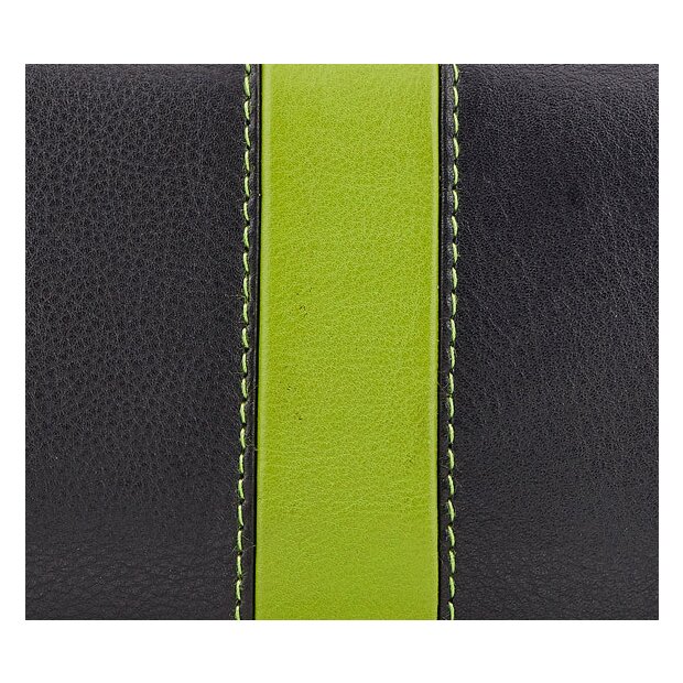 Tillberg ladies wallet made from real nappa leather black+apple green