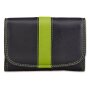 Tillberg ladies wallet made from real nappa leather black+apple green
