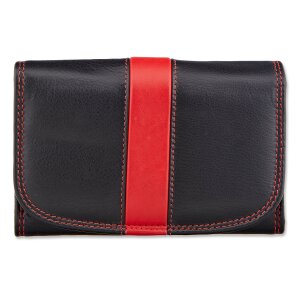 Tillberg ladies wallet made from real nappa leather black+red