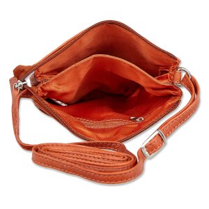 Tillberg hand bag, shoulder bag made from real leather cognac