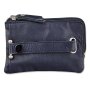 Tillberg key case made from real leather with belt clip 7x10,5x1 cm, navy blue