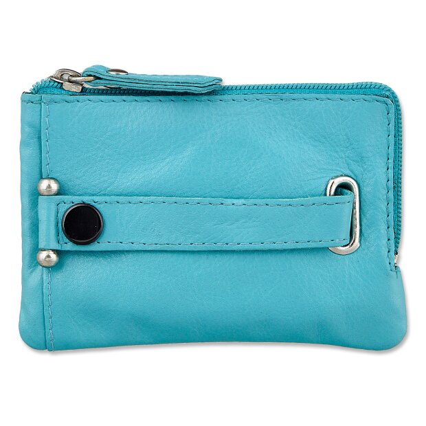 Tillberg key case made from real leather with belt clip 7x10,5x1 cm, sea blue