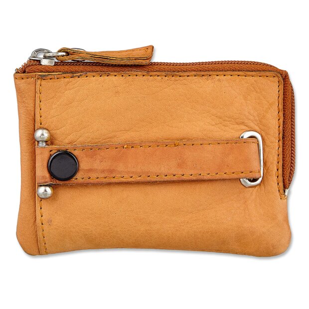 Tillberg key case made from real leather with belt clip 7x10,5x1 cm, tan