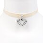 Edelweiss costume necklace, white-cream, heart with...