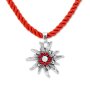 Edelweiss Trachten Ladies Trachten Necklace Edelweiss Cord 37 cm Red 028-08-14