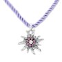 Edelweiss Trachten Ladies traditional costume necklace Edelweiss cord 37 cm violet