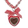 Bavarian style necklace with red/white checkered ribbon...