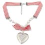 Edelweiss traditional costume necklace, red, with pearls...