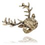 Edelweiss traditional costume ring with deer head adjustable size antique gold 085-03-32