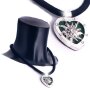 bavarian style necklace, velvet band, heart pendant with rhinestones, green